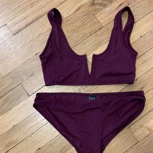 Beth Richards Bikini Ines V-Wire Bralett Aubergine